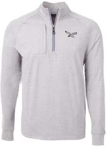 Cutter and Buck Philadelphia Eagles Mens Grey Adapt Eco Big and Tall 1/4 Zip Pullover
