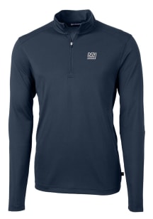 Cutter and Buck New York Giants Mens Navy Blue Historic Virtue Eco Pique Big and Tall 1/4 Zip Pu..
