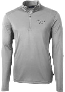 Cutter and Buck Philadelphia Eagles Mens Grey Historic Virtue Eco Pique Big and Tall 1/4 Zip Pul..