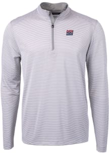 Cutter and Buck New York Giants Mens Grey Virtue Eco Pique Big and Tall 1/4 Zip Pullover