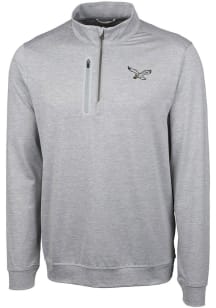 Cutter and Buck Philadelphia Eagles Mens Grey Stealth Big and Tall 1/4 Zip Pullover