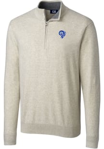 Cutter and Buck Los Angeles Rams Mens Oatmeal Historic Lakemont Big and Tall 1/4 Zip Pullover