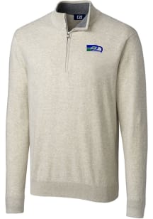 Cutter and Buck Seattle Seahawks Mens Oatmeal Lakemont Big and Tall 1/4 Zip Pullover