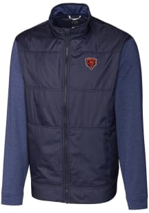 Cutter and Buck Chicago Bears Mens Navy Blue Historic Stealth Big and Tall Light Weight Jacket
