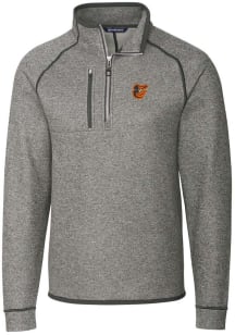 Cutter and Buck Baltimore Orioles Mens Grey Mainsail Long Sleeve 1/4 Zip Pullover