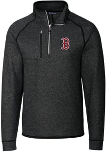 Cutter and Buck Boston Red Sox Mens Charcoal Mainsail Long Sleeve 1/4 Zip Pullover