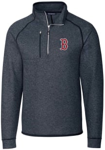 Cutter and Buck Boston Red Sox Mens Navy Blue Mainsail Long Sleeve 1/4 Zip Pullover