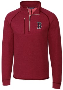 Cutter and Buck Boston Red Sox Mens Red Mainsail Long Sleeve 1/4 Zip Pullover
