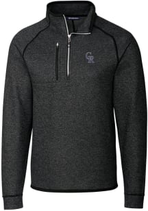 Cutter and Buck Colorado Rockies Mens Charcoal Mainsail Long Sleeve 1/4 Zip Pullover
