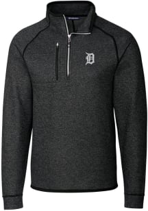 Cutter and Buck Detroit Tigers Mens Charcoal Mainsail Long Sleeve 1/4 Zip Pullover