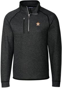 Cutter and Buck Houston Astros Mens Charcoal Mainsail Long Sleeve 1/4 Zip Pullover