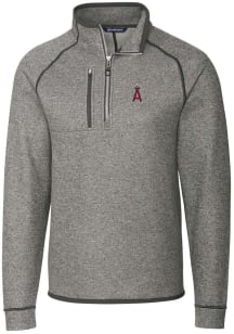 Cutter and Buck Los Angeles Angels Mens Grey Mainsail Long Sleeve 1/4 Zip Pullover