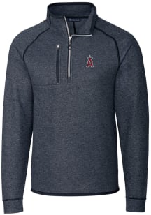 Cutter and Buck Los Angeles Angels Mens Navy Blue Mainsail Long Sleeve 1/4 Zip Pullover