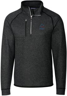 Cutter and Buck Miami Marlins Mens Charcoal Mainsail Long Sleeve 1/4 Zip Pullover