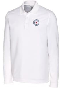 Cutter and Buck Chicago Cubs Big and Tall White City Connect Advantage Pique Long Sleeve Big and..