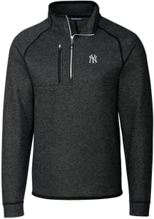 Cutter and Buck New York Yankees Mens Charcoal Mainsail Long Sleeve 1/4 Zip Pullover
