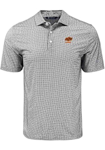Cutter and Buck Oklahoma State Cowboys Black Alumni Pike Diamond Dot Big and Tall Polo