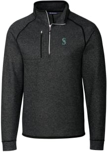 Cutter and Buck Seattle Mariners Mens Charcoal Mainsail Long Sleeve 1/4 Zip Pullover