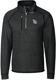 Cutter and Buck Tampa Bay Rays Mens Charcoal Mainsail Long Sleeve 1/4 Zip Pullover
