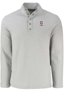 Mens Ohio State Buckeyes Grey Cutter and Buck Alumni Hunts Point Qtr Zip Pullover