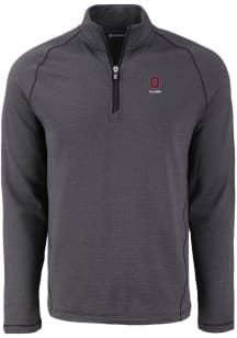 Mens Ohio State Buckeyes Black Cutter and Buck Alumni Pehastin Qtr Zip Pullover