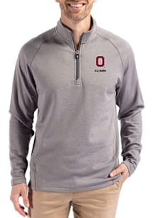 Cutter and Buck Ohio State Buckeyes Mens Grey Alumni Pehastin Long Sleeve Qtr Zip Pullover