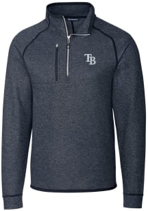 Cutter and Buck Tampa Bay Rays Mens Navy Blue Mainsail Long Sleeve 1/4 Zip Pullover