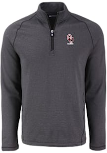 Cutter and Buck Oklahoma Sooners Mens Black Alumni Pehastin Long Sleeve Qtr Zip Pullover