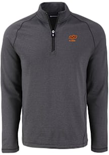 Cutter and Buck Oklahoma State Cowboys Mens Black Alumni Pehastin Long Sleeve Qtr Zip Pullover