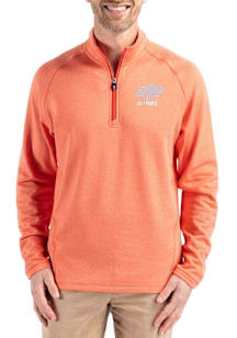 Cutter and Buck Oklahoma State Cowboys Mens Orange Alumni Pehastin Long Sleeve Qtr Zip Pullover