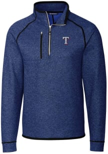 Cutter and Buck Texas Rangers Mens Blue Mainsail Long Sleeve 1/4 Zip Pullover