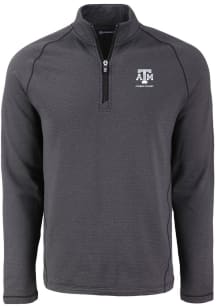 Cutter and Buck Texas A&amp;M Aggies Mens Black Alumni Pehastin Long Sleeve Qtr Zip Pullover