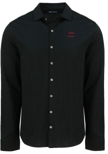 Cutter and Buck Arkansas Razorbacks Mens Black Alumni Advantage Soft Pique Long Sleeve Dress Shirt