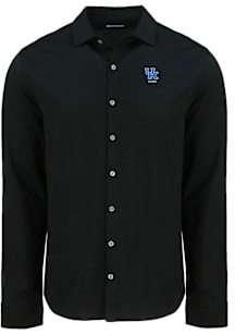 Cutter and Buck Kentucky Wildcats Mens Black Alumni Advantage Soft Pique Long Sleeve Dress Shirt