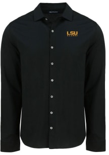 Cutter and Buck LSU Tigers Mens  Alumni Advantage Soft Pique Long Sleeve Dress Shirt