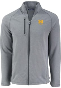 Mens Michigan Wolverines Grey Cutter and Buck Alumni Pehastin Light Weight Jacket