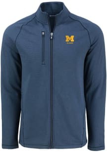 Mens Michigan Wolverines Navy Blue Cutter and Buck Alumni Pehastin Light Weight Jacket