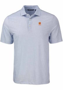 Cutter and Buck Clemson Tigers Mens Pink Alumni Pike Diamond Dot Short Sleeve Polo