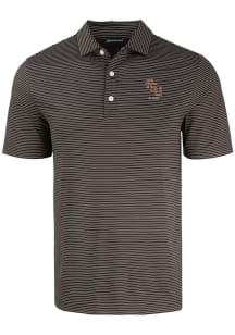Cutter and Buck Florida State Seminoles Mens Black Alumni Forge Eco Fine Line Short Sleeve Polo