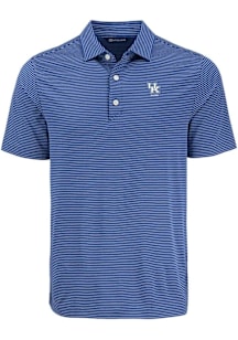 Cutter and Buck Kentucky Wildcats Mens Blue Alumni Forge Eco Fine Line Short Sleeve Polo
