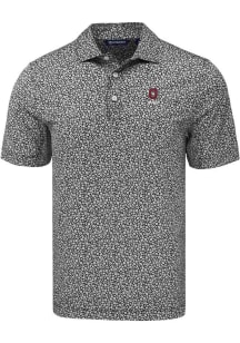 Mens Ohio State Buckeyes Black Cutter and Buck Alumni Pike Flora Short Sleeve Polo Shirt