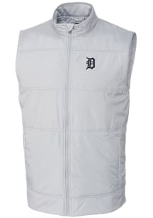 Cutter and Buck Detroit Tigers Mens Grey Stealth Hybrid Quilted Sleeveless Jacket