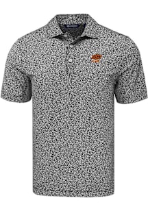 Cutter and Buck Oklahoma State Cowboys Mens Black Alumni Pike Flora Short Sleeve Polo