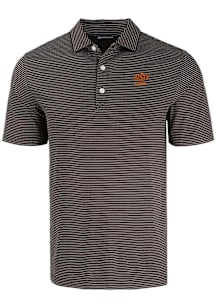 Cutter and Buck Oklahoma State Cowboys Mens Black Alumni Forge Eco Fine Line Short Sleeve Polo