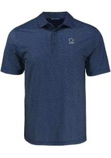 Mens Penn State Nittany Lions Navy Blue Cutter and Buck Alumni Pike Shadow Check Short Sleeve Po..