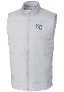 Cutter and Buck Kansas City Royals Mens Grey Stealth Hybrid Quilted Sleeveless Jacket