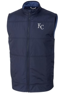 Cutter and Buck Kansas City Royals Mens Navy Blue Stealth Hybrid Quilted Sleeveless Jacket