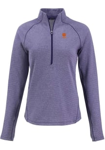 Cutter and Buck Clemson Tigers Womens Purple Alumni Pehastin Qtr Zip