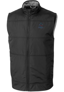 Cutter and Buck Miami Marlins Mens Black Stealth Hybrid Quilted Sleeveless Jacket