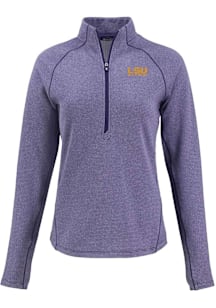 Cutter and Buck LSU Tigers Womens Purple Alumni Pehastin Qtr Zip
